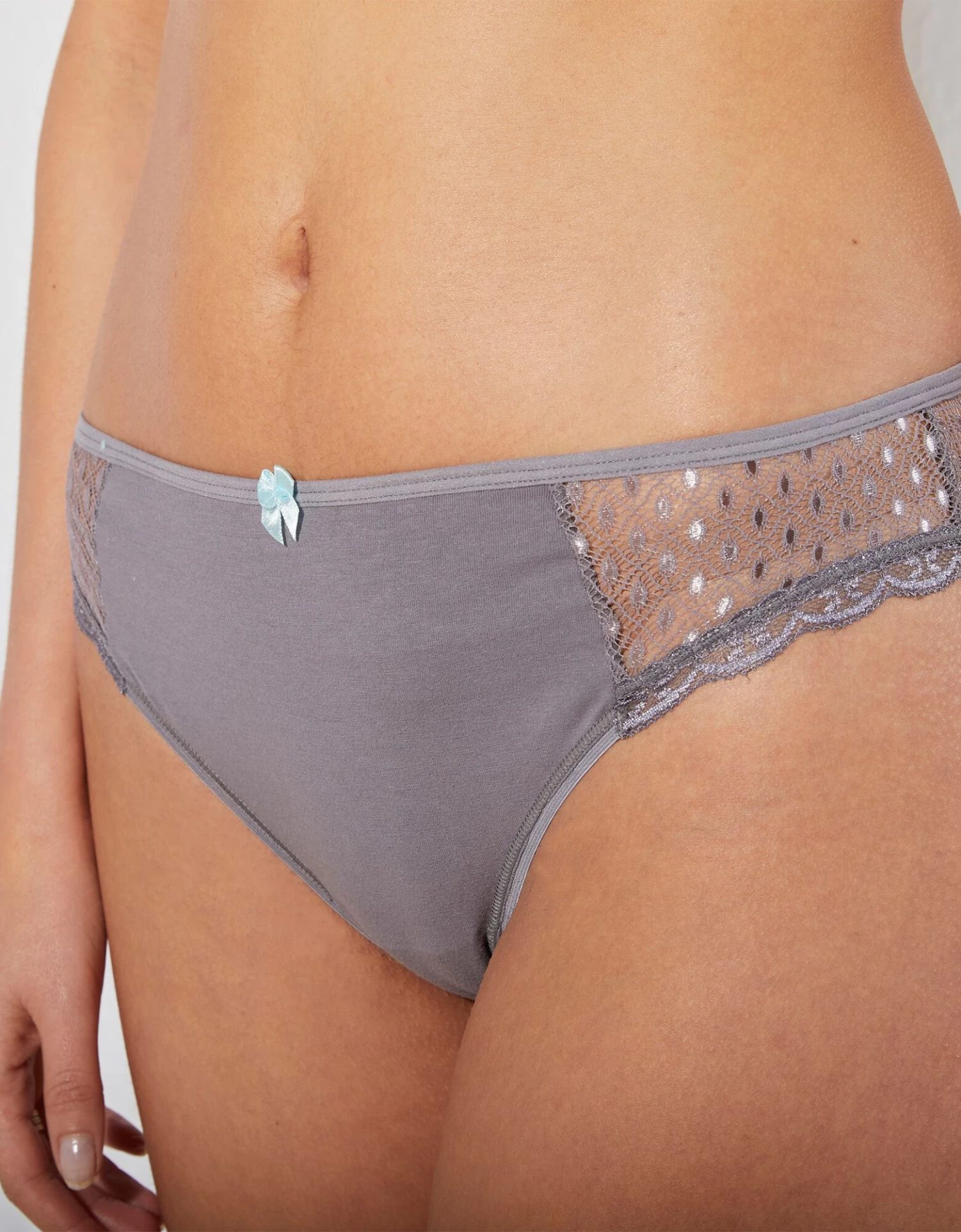 Culotte Midi Dentelle Coton Uni Tropea - Lot De 4 1 Culotte Midi Dentelle Coton Uni Tropea - Lot De 4