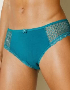 Culotte Midi Dentelle Coton Uni Et Imprimé Feuillage Tropea - Lot De 4 -Lingerie Séries Magasin 707880 C01 zoomx vue5