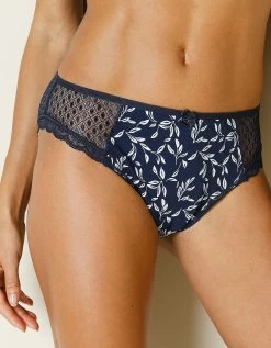 Culotte Midi Dentelle Coton Uni Et Imprimé Feuillage Tropea - Lot De 4 -Lingerie Séries Magasin 707880 C01 zoomx vue7