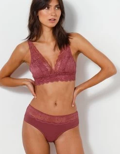 Culotte Forme Midi Microfibre Et Dentelle Stretch Taripa - Lot De 2 -Lingerie Séries Magasin 707909 C02 zoomx vue3